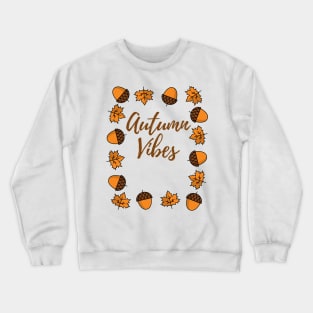 Autumn Vibes Fall Leaves Hazelnut Pattern Design Crewneck Sweatshirt